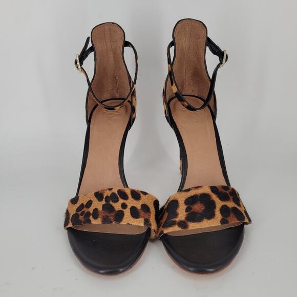 Joie Leopard Print Jaclyn Ankle Strap Heels 10 - Picture 2 of 13